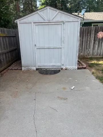 a view of a door in front of a house