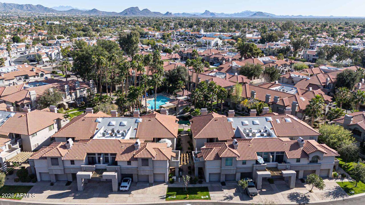 10017 East Mountain View Road, Unit 2091 Scottsdale, AZ 85258 - Photo 50 of 66 drone pool view2