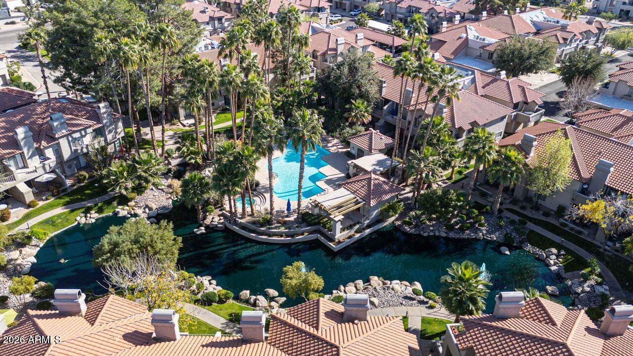 10017 East Mountain View Road, Unit 2091 Scottsdale, AZ 85258 - Photo 51 of 66 drone pool view3
