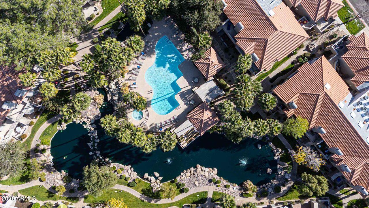 10017 East Mountain View Road, Unit 2091 Scottsdale, AZ 85258 - Photo 52 of 66 drone pool view4