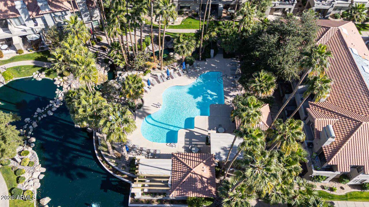 10017 East Mountain View Road, Unit 2091 Scottsdale, AZ 85258 - Photo 54 of 66 drone pool view6