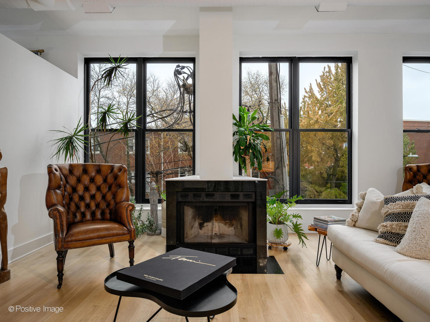 1760 West Wrightwood Avenue, Unit 204 Chicago, IL 60614 - Photo 5 of 28 a living room with furniture a window and a fireplace