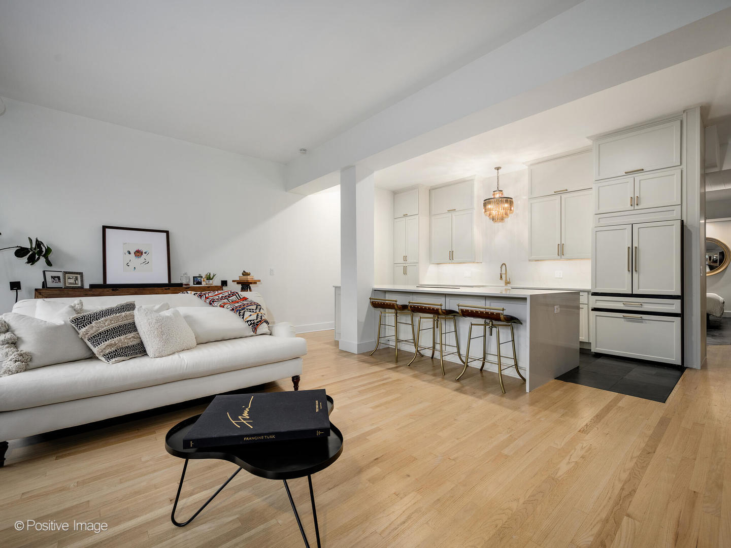 1760 West Wrightwood Avenue, Unit 204 Chicago, IL 60614 - Photo 8 of 28 a living room with furniture and a wooden floor