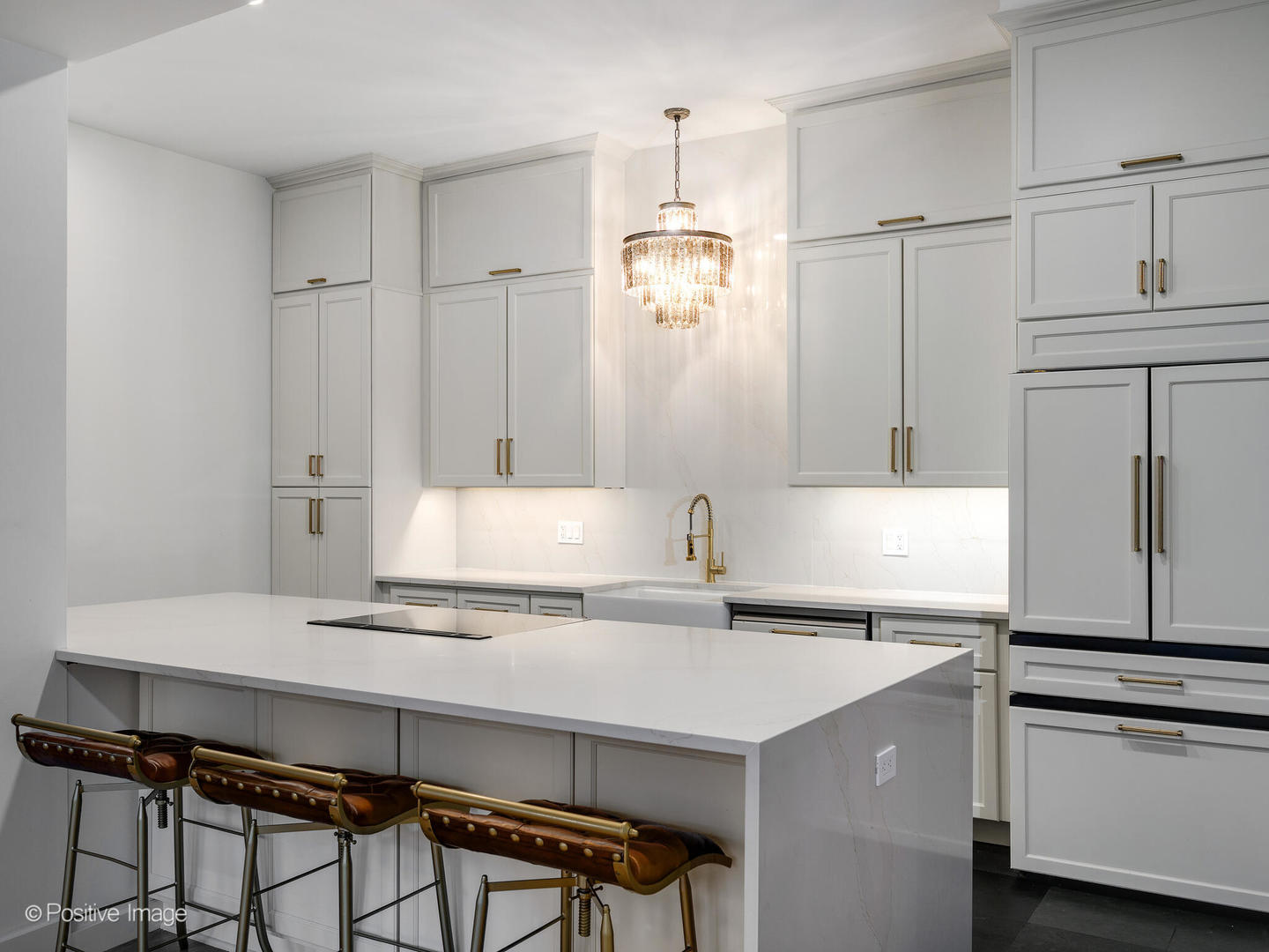 1760 West Wrightwood Avenue, Unit 204 Chicago, IL 60614 - Photo 10 of 28 a kitchen with a sink a stove a refrigerator and white cabinets