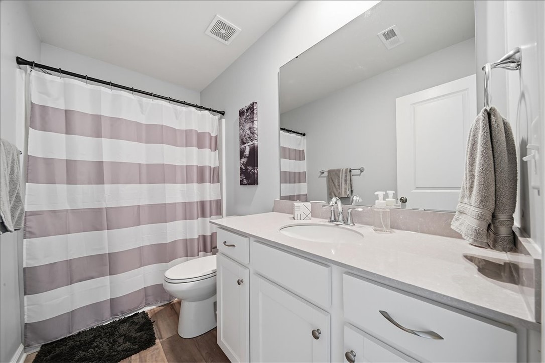 208 Grassy Creek Way Pendleton, SC 29670 - Photo 23 of 43 A well-appointed bathroom features a crisp vanity and bright fixtures, with sleek flooring adding warmth.