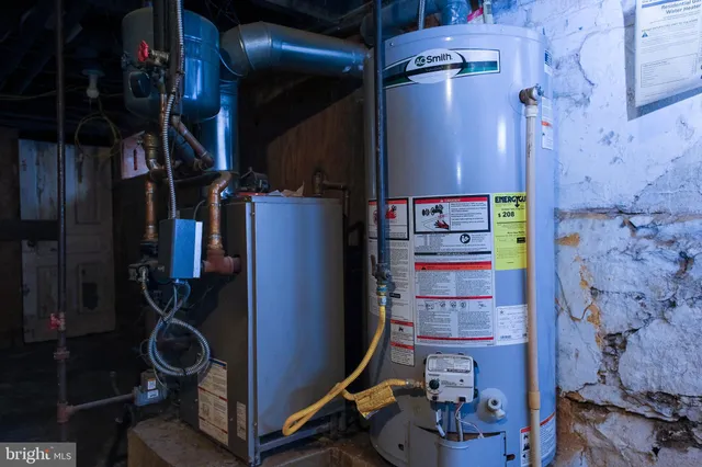 a close view of water heater room