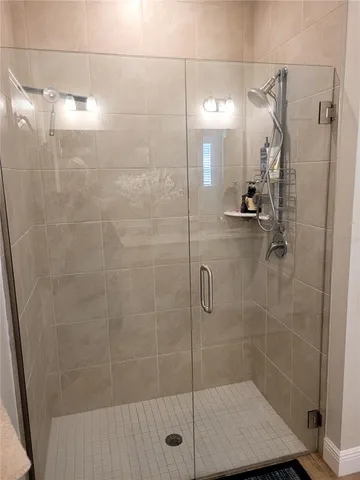 a bathroom with a shower