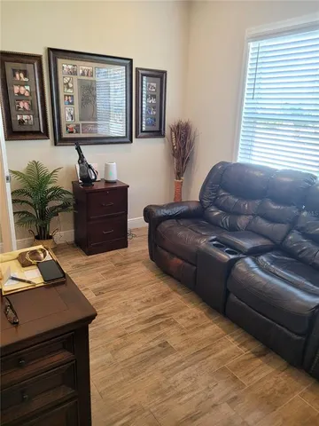 a living room with furniture