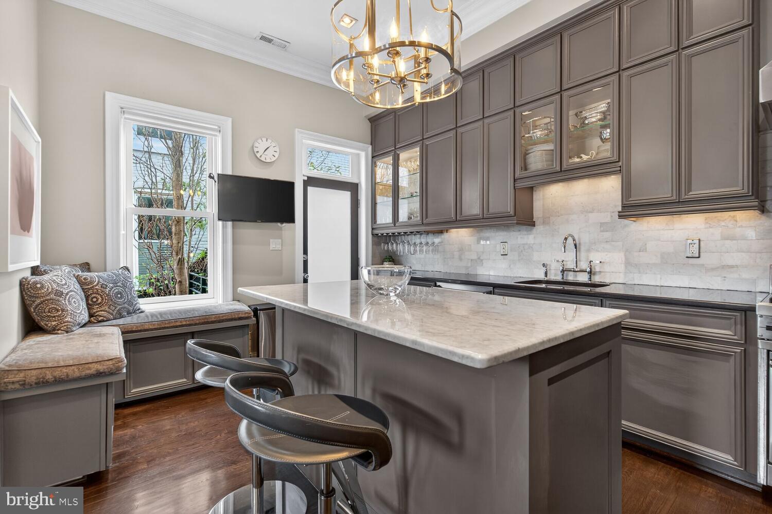 1740 13th Street Northwest Washington, DC 20009 - Photo 16 of 40 Marble top island (2018) with drawer microwave