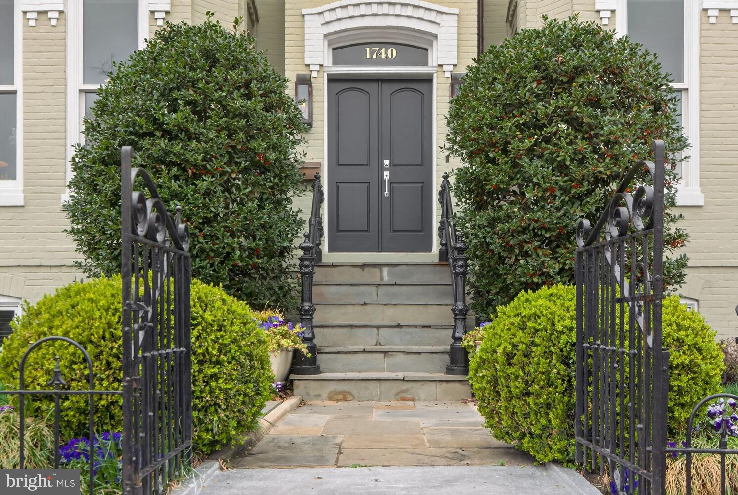 1740 13th Street Northwest Washington, DC 20009 - Photo 17 of 82 Double door entrance with gas lanterns & transom