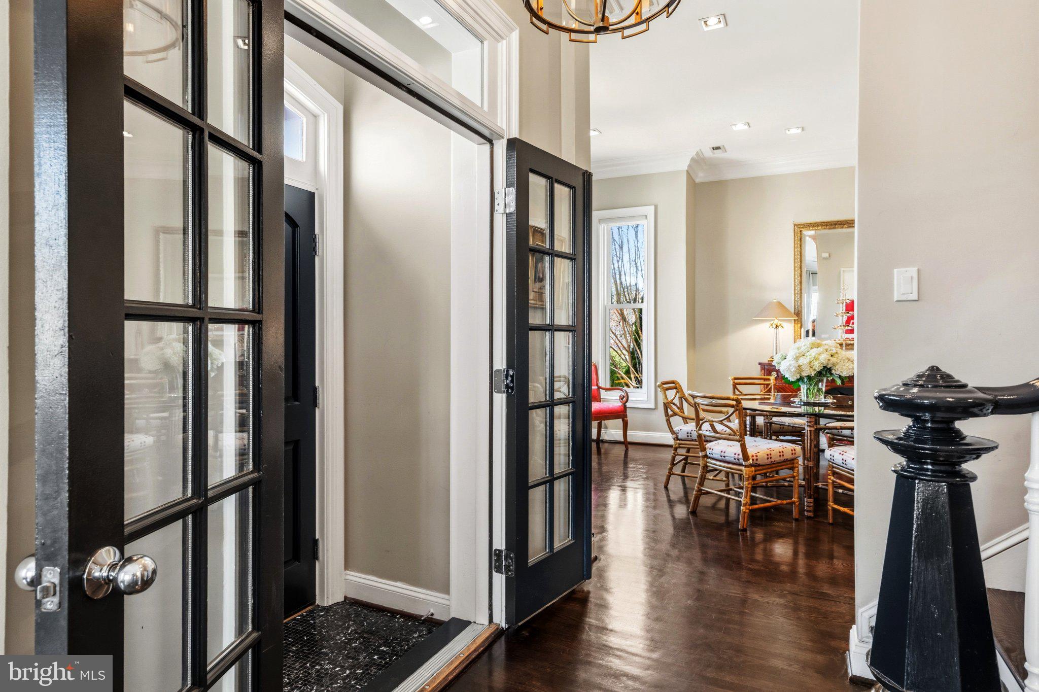 1740 13th Street Northwest Washington, DC 20009 - Photo 25 of 82 Center foyer with glass paned French doors