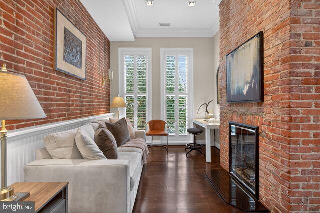 1740 13th Street Northwest Washington, DC 20009 - Photo 29 of 82 a living room with furniture and fireplace