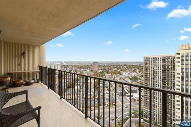 a view of balcony with workspace