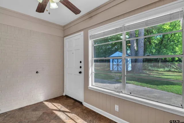 a view of backyard with green space