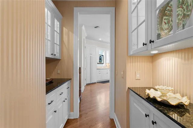 a bathroom with a mirror