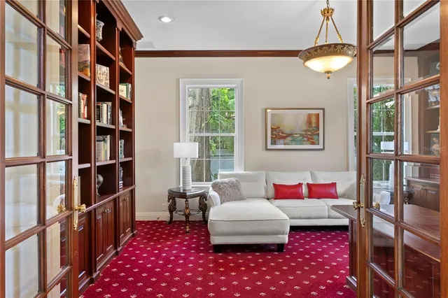 a bathroom with double sink and a mirror