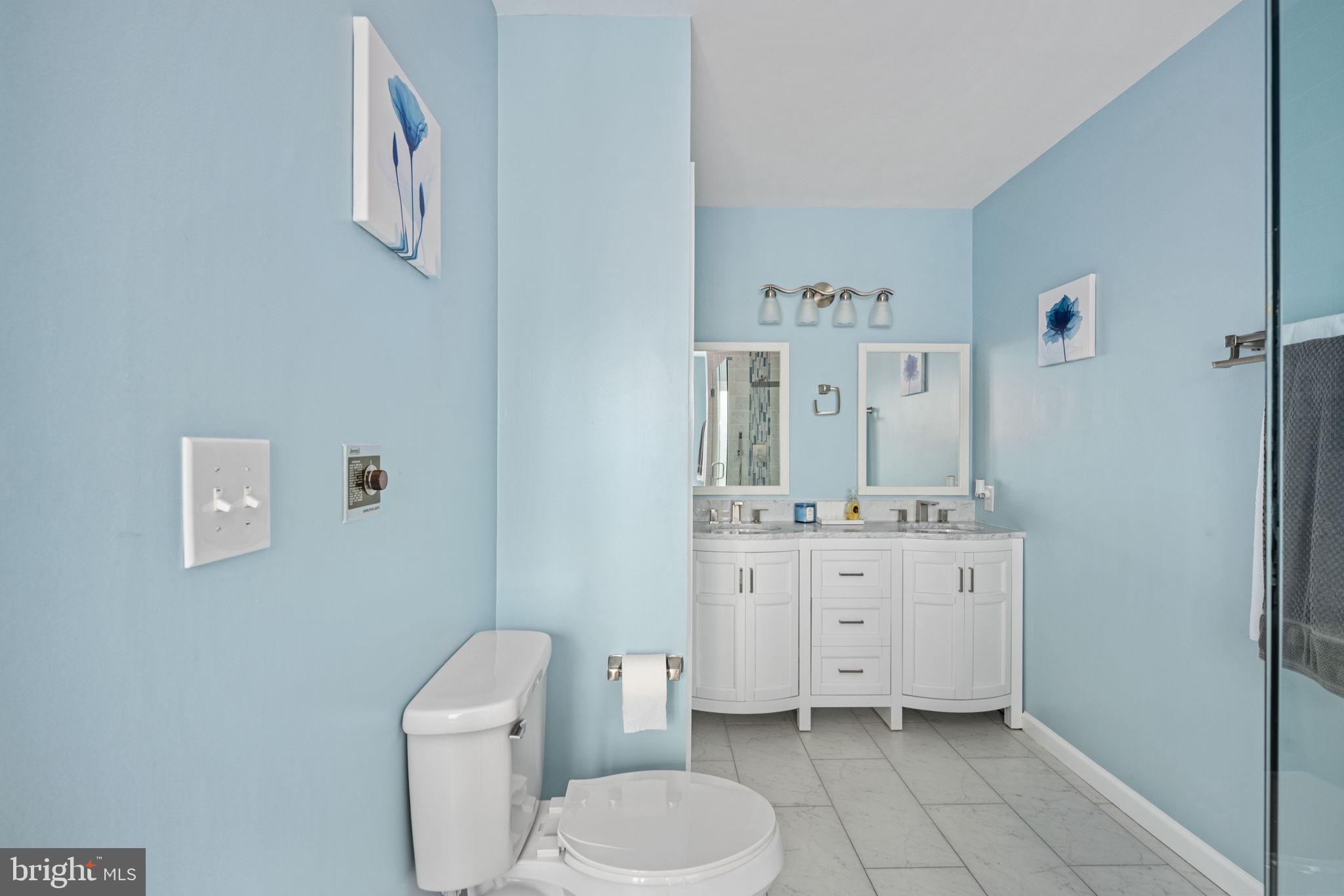 246 Choptank Road Stafford, VA 22556 - Photo 61 of 98 a spacious bathroom with a granite countertop toilet sink and mirror