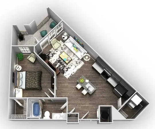 a view of living room with furniture and fireplace