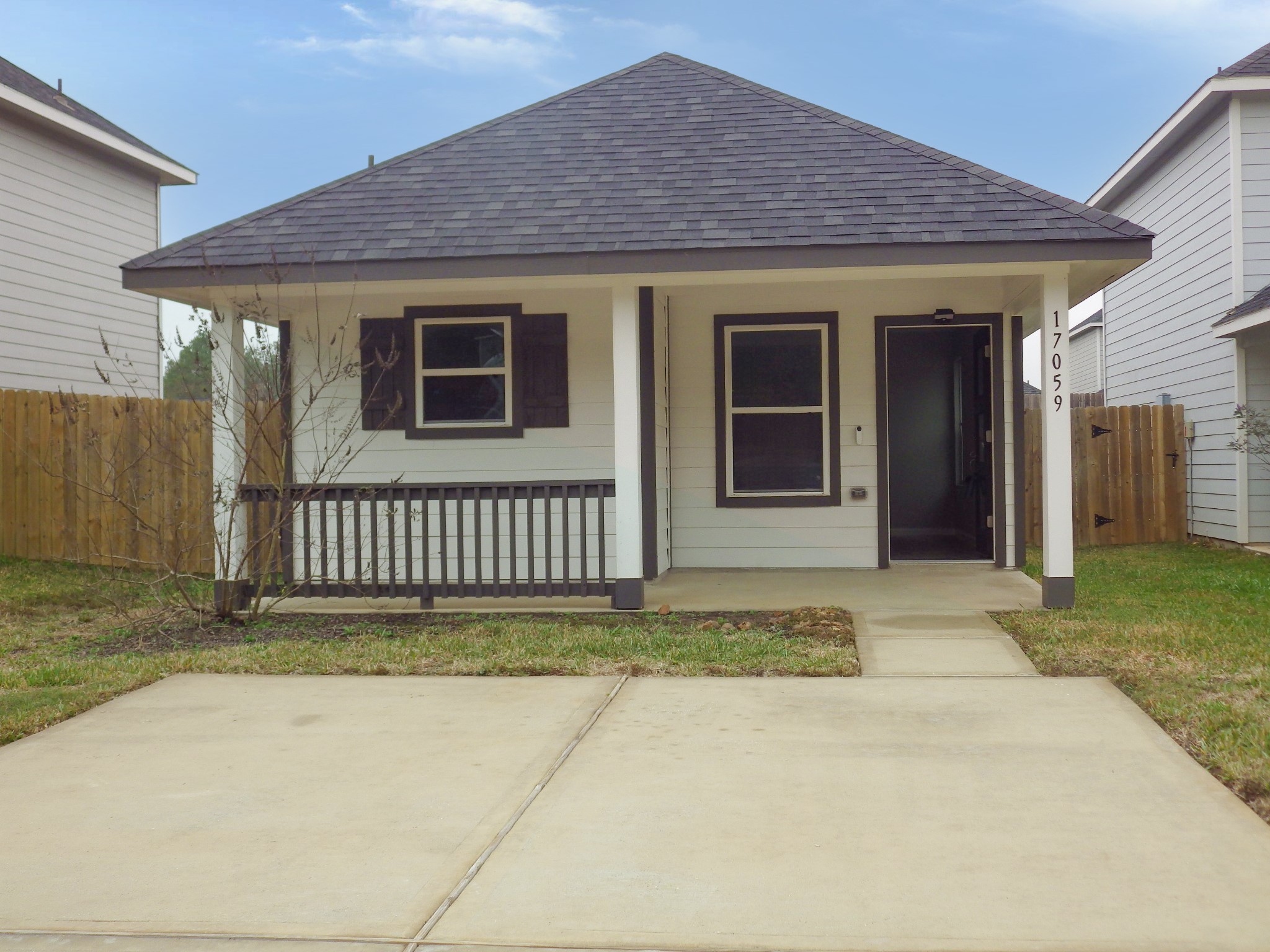a front view of a house