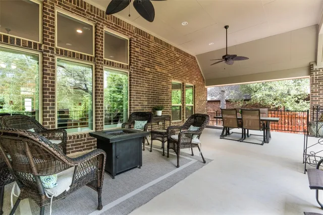 a outdoor space with lots of tables and chairs