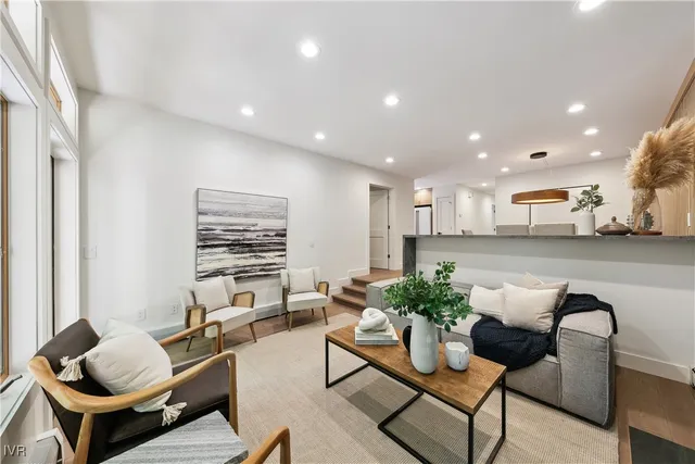 a living room with furniture