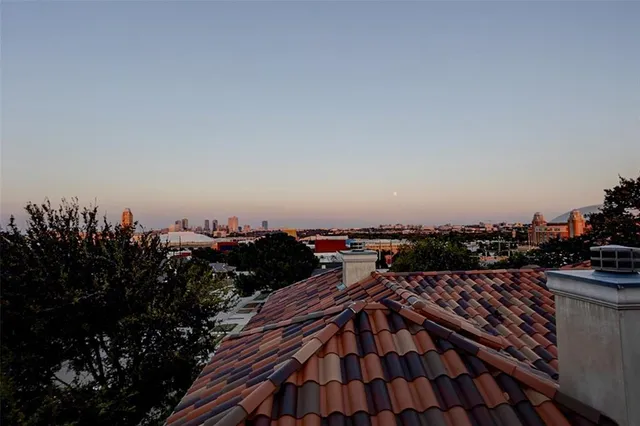 a city view from a terrace