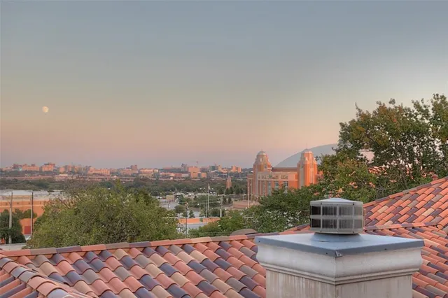 a view of a city from a terrace