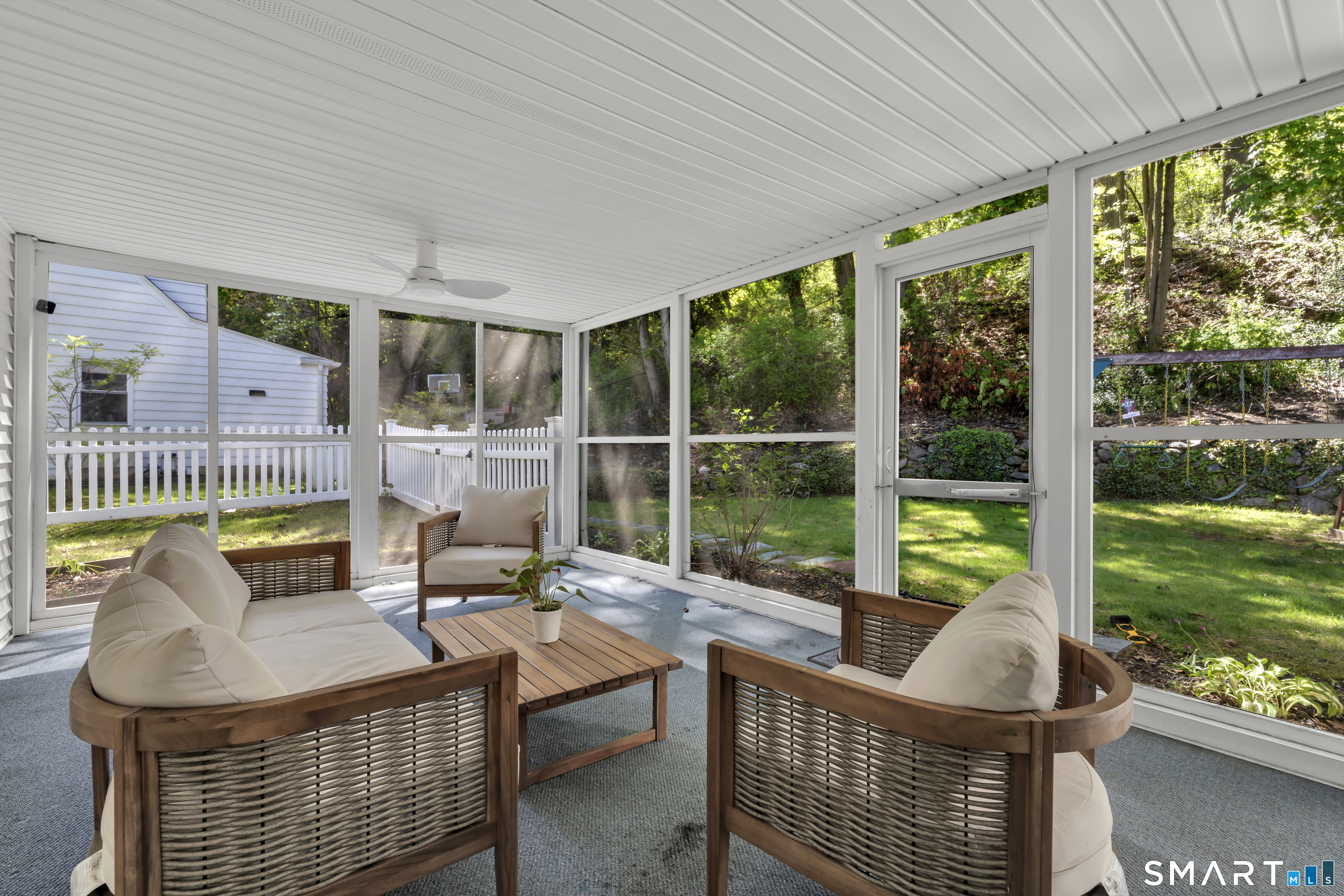 62 Edgewood Way New Haven, CT 06515 - Photo 14 of 39 3-season screen porch with ceiling fans - cool on even sultry days
