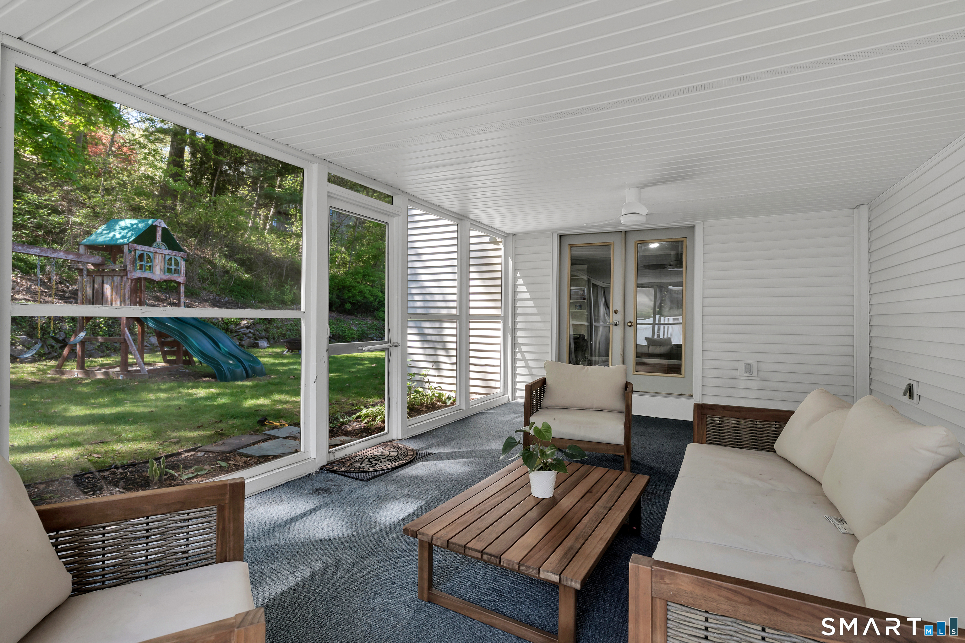 62 Edgewood Way New Haven, CT 06515 - Photo 15 of 39 Screen porch gives full view of backyard play area