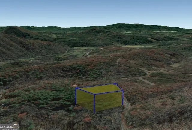 a view of a backyard with mountain view