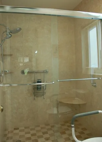 a bathroom with a shower