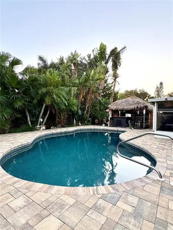 a view of swimming pool and lounge chair