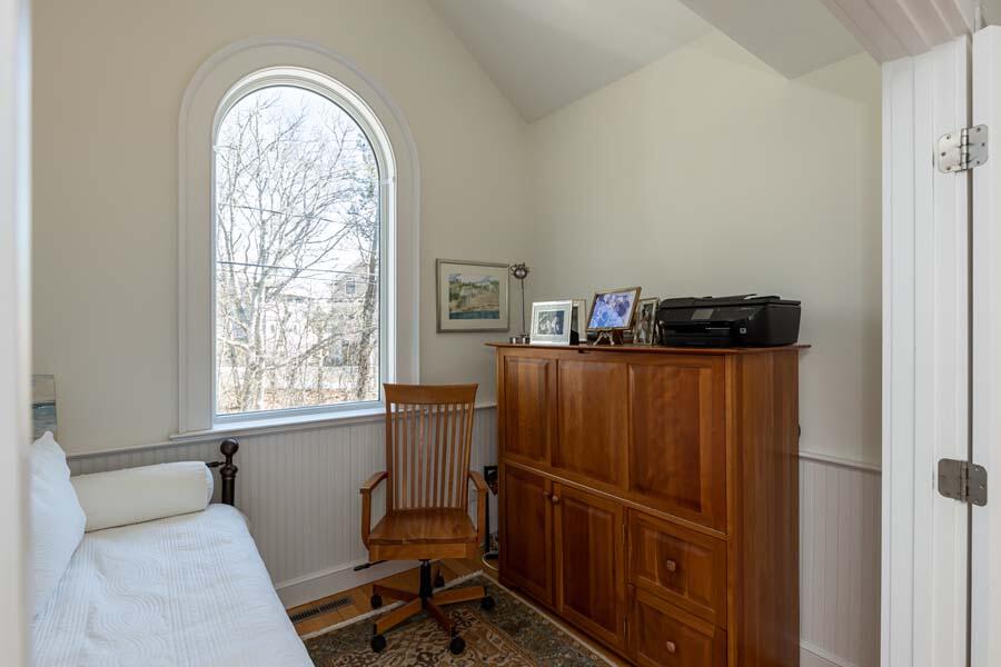 99 Monomoscoy Road West Mashpee, MA 02649 - Photo 11 of 43 a view of workspace with wooden floor and windows