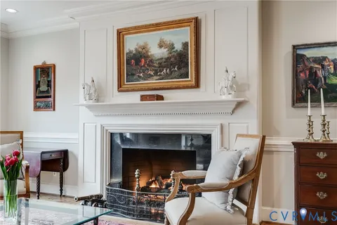 a living room with windows