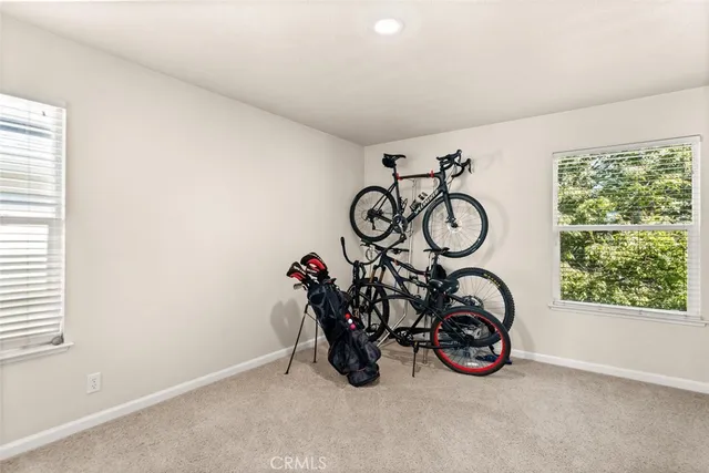 a view of a bike storage and utility