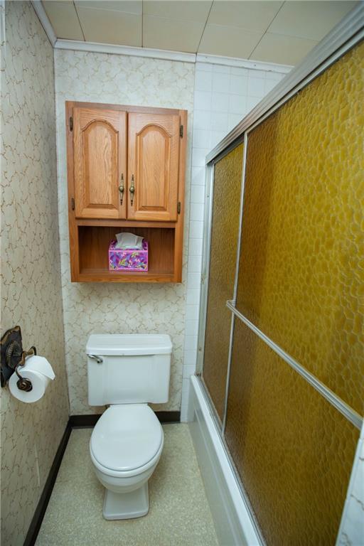 195 West W Railroad Road Sycamore, PA 15364 - Photo 41 of 50 a bathroom with a toilet and a shower