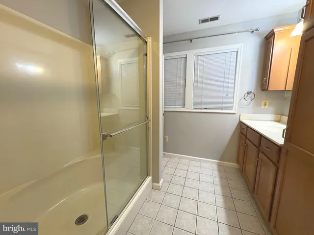 a bathroom with a shower and a sink