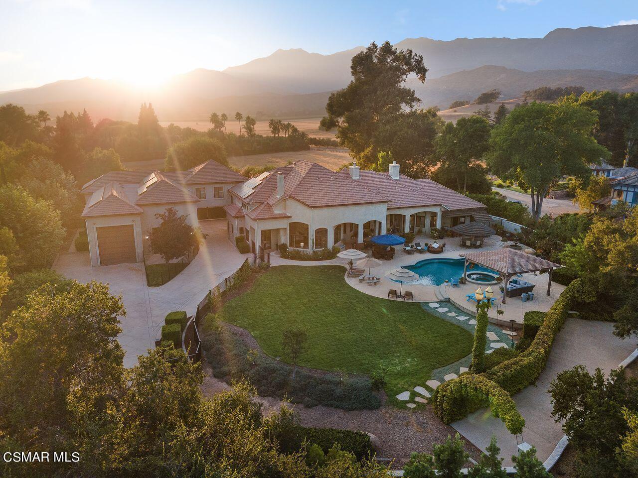 12490 MacDonald Drive Ojai, CA 93023 - Photo 73 of 87 an aerial view of residential houses with outdoor space and a lake view