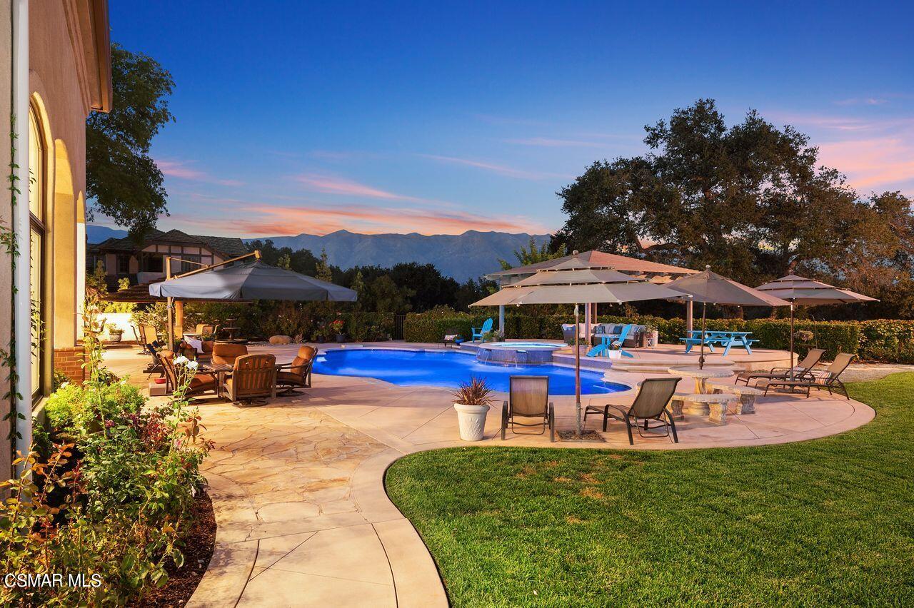 12490 MacDonald Drive Ojai, CA 93023 - Photo 79 of 87 a view of a swimming pool and lounge chairs