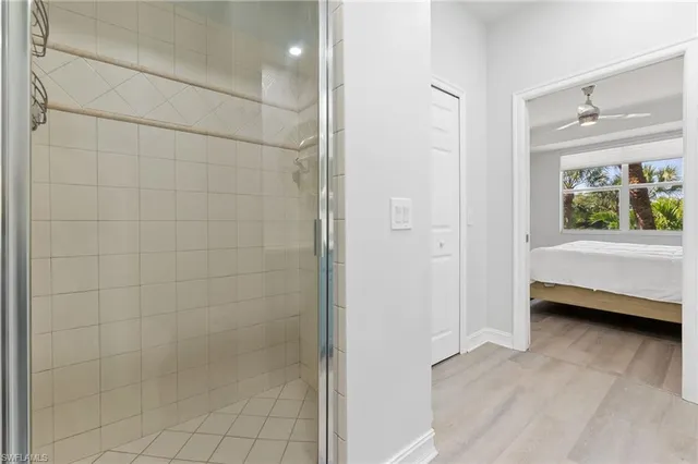 a view of bedroom and bathroom