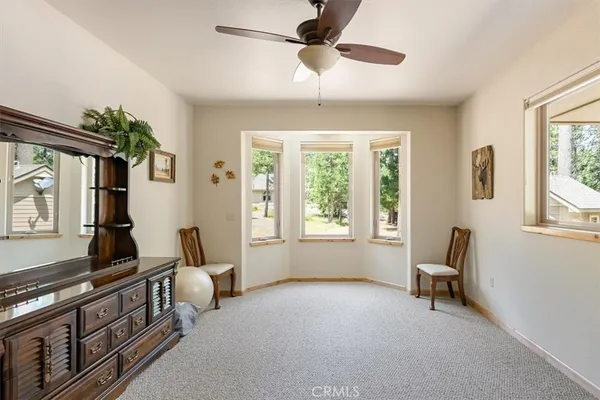 a bedroom with furniture and a window