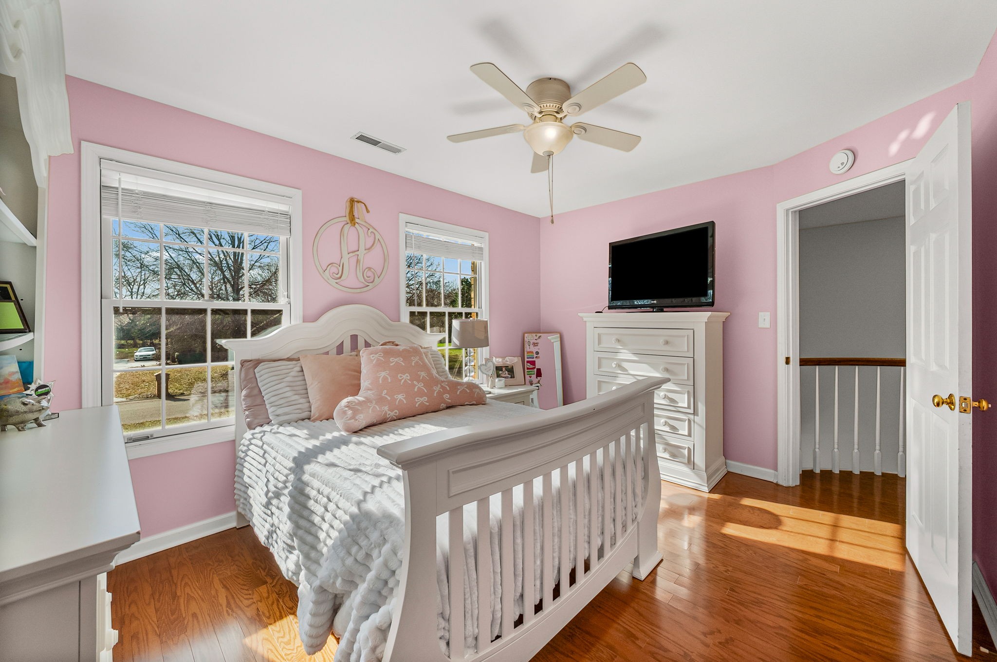 508 Sheffield Road Hopkinsville, KY 42240 - Photo 48 of 65 a bedroom with furniture a flat screen tv and a fireplace