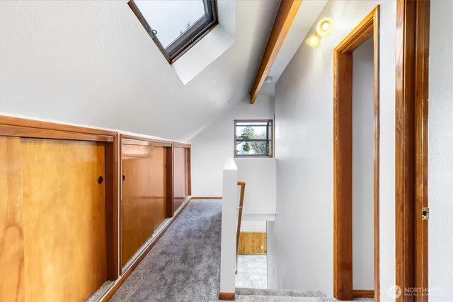 an empty room with a door