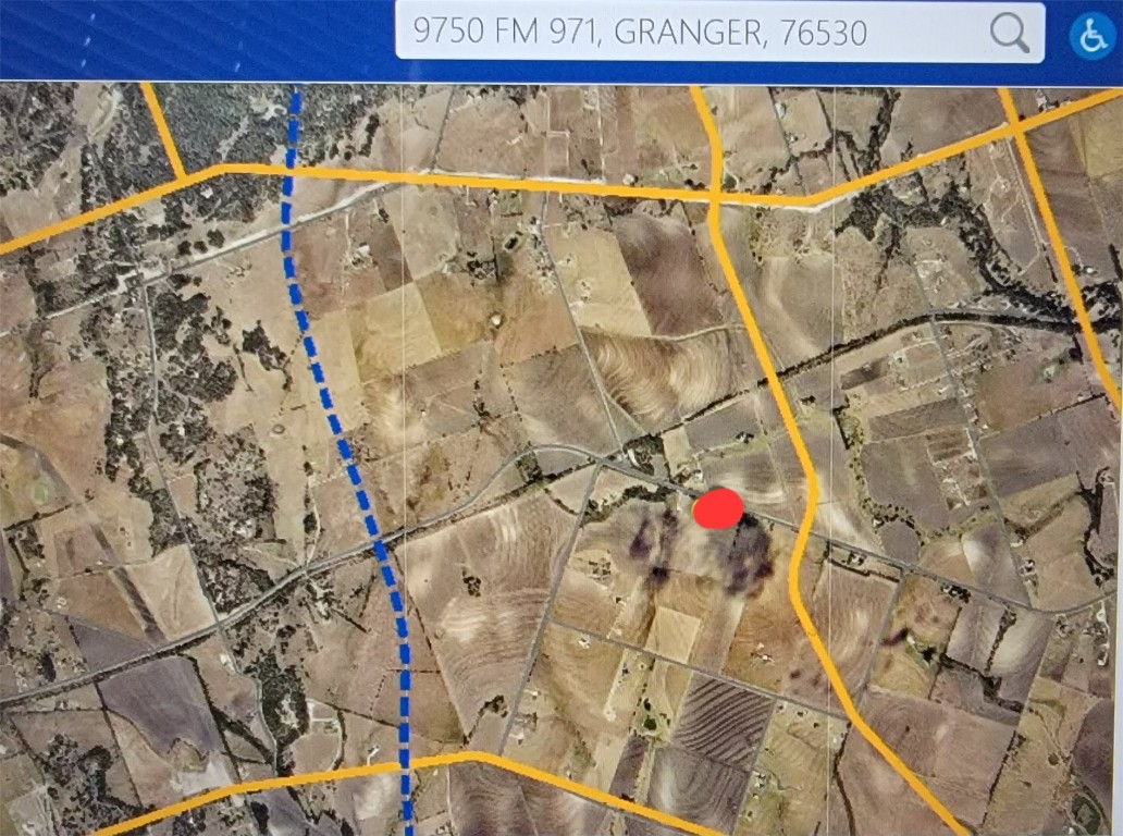 9750 Fm 971 Georgetown, TX 78626 - Photo 2 of 8 Red Dot-Property; Blue Line-Proposed East Wilco Highway; Yellow Lines-Proposed Arterial Roads -Taken from Wilco Website
