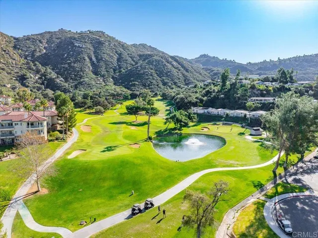 a view of a lush green hillside and houses