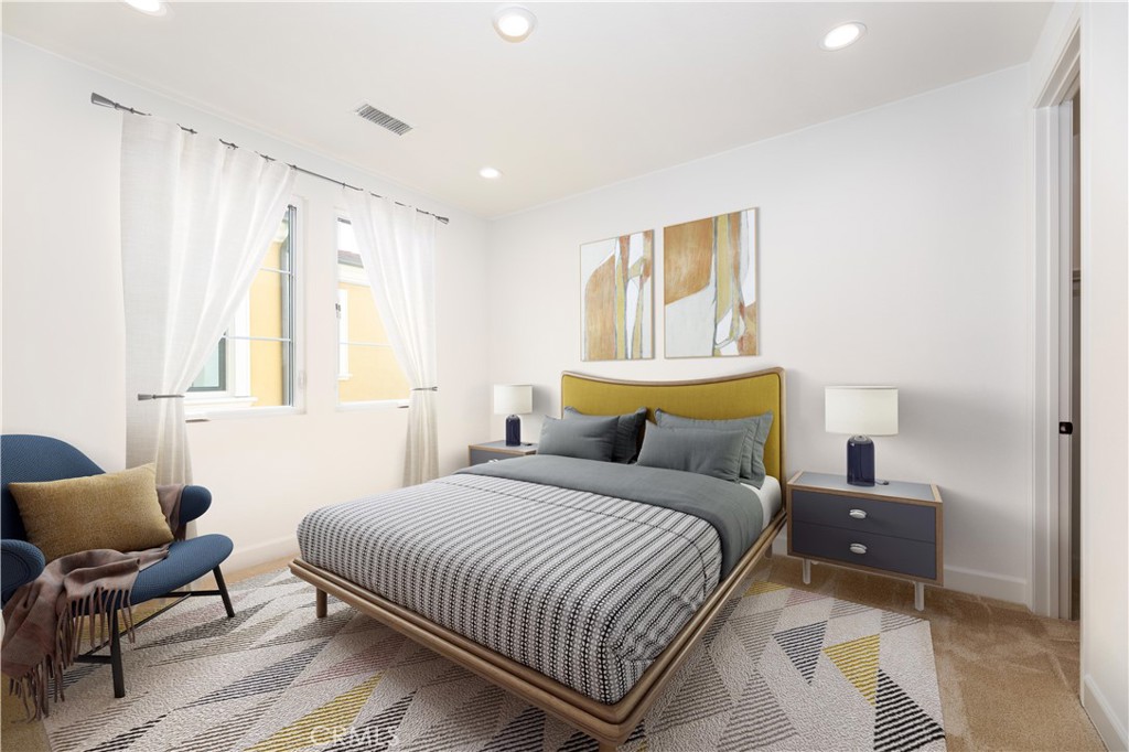 108 Coldwater Irvine, CA 92602 - Photo 8 of 36 a bedroom with a bed and wooden floor