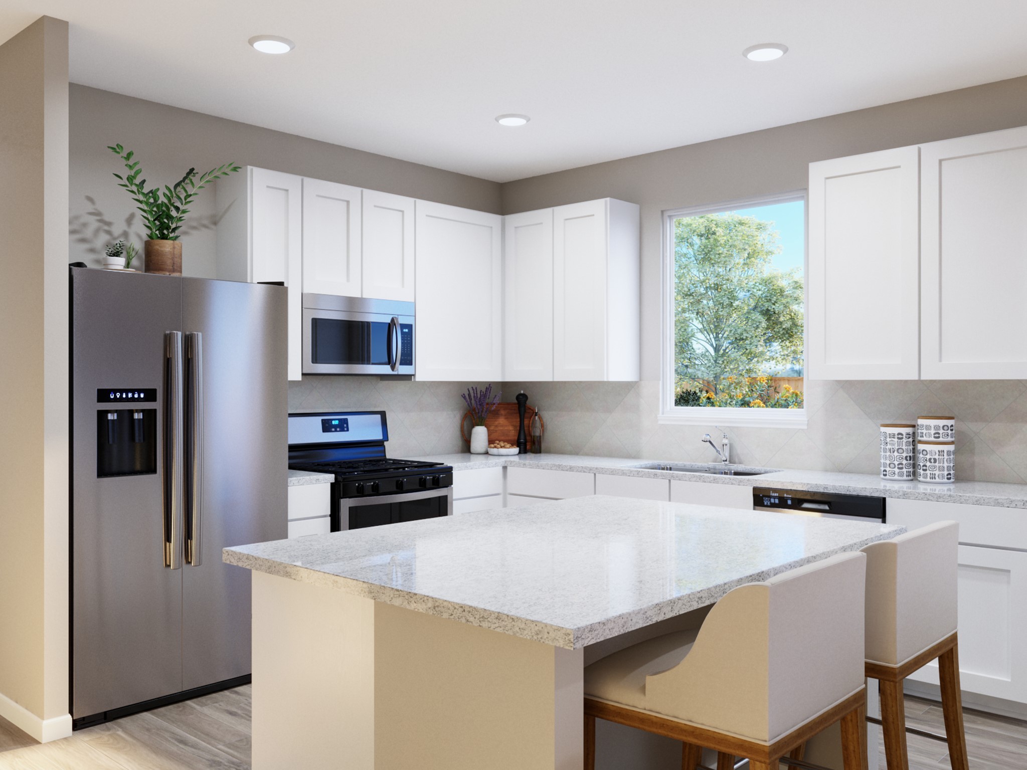 11623 Redbird Lane Montgomery, TX 77356 - Photo 9 of 27 a kitchen with a refrigerator a stove a sink a center island and cabinets