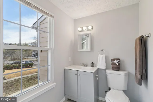 a bathroom with a toilet a sink and a mirror