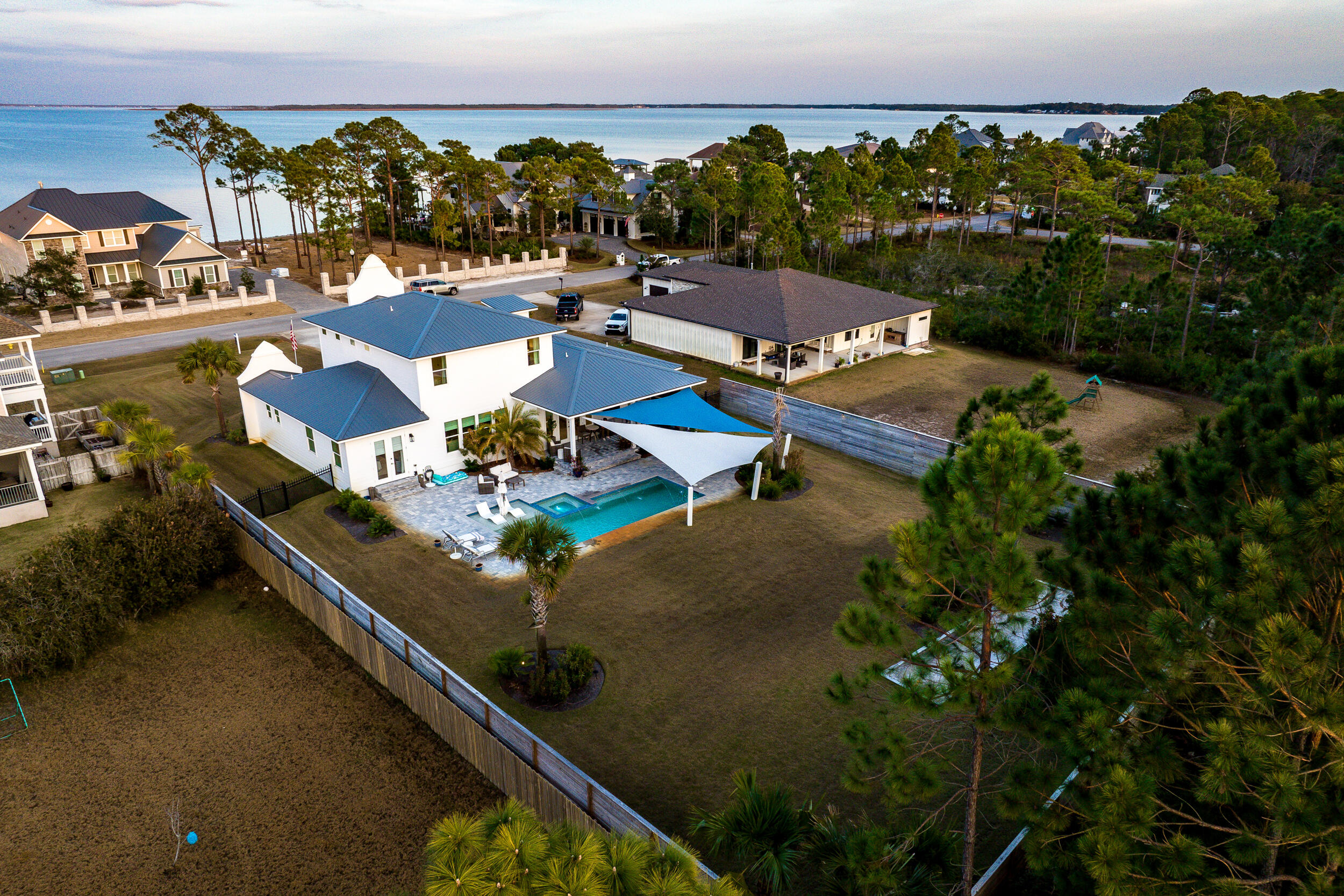 1478 Driftwood Point Road Santa Rosa Beach, FL 32459 - Photo 91 of 95 an aerial view of a house with a garden view