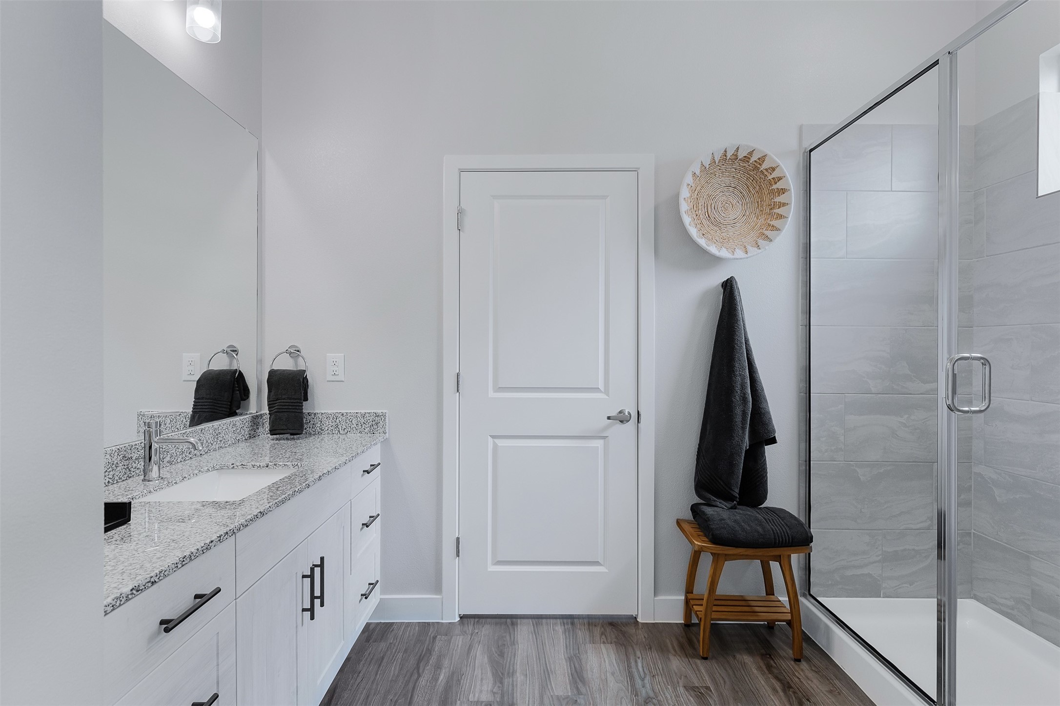 7201 Rustle Road Fort Worth, TX 76123 - Photo 13 of 29 a bathroom with a sink and a mirror
